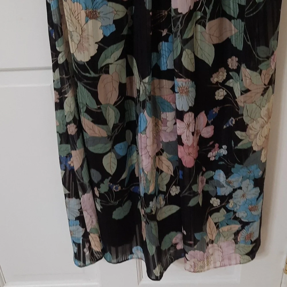 Adrianna Papell Floral Maxi Dress - Black and Blue - Picture 5 of 16